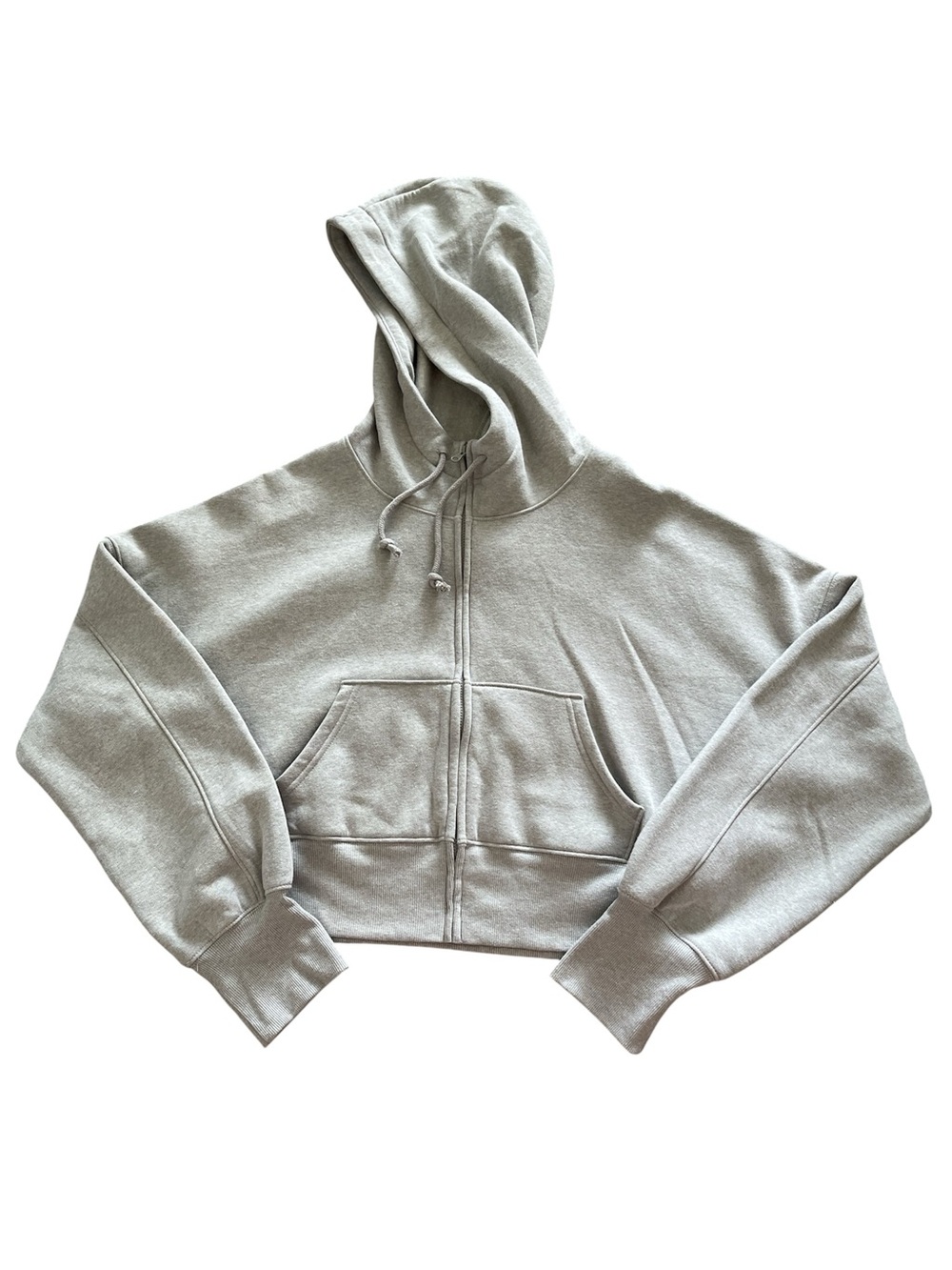 wild fable Light Gray Cropped Hooded Zip-Up Sweatshirt